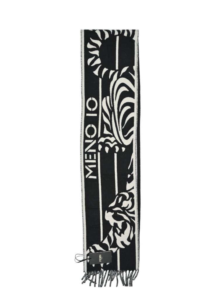 Fendi Sciarpa Jacq Football Scarf In Nero